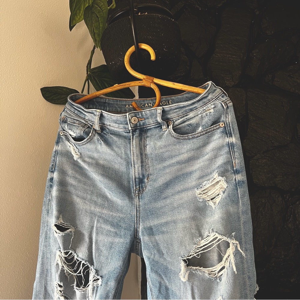 American Eagle Stretch Waistband
Mom Jean ripped jean